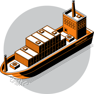 Sea freight illustration